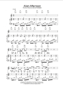page one of Alien Afternoon (Piano, Vocal & Guitar Chords)