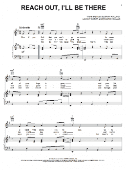 page one of Reach Out, I'll Be There (Piano, Vocal & Guitar Chords (Right-Hand Melody))
