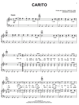 page one of Carito (Piano, Vocal & Guitar Chords (Right-Hand Melody))