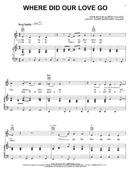page one of Where Did Our Love Go (Piano, Vocal & Guitar Chords (Right-Hand Melody))