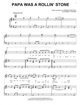 page one of Papa Was A Rollin' Stone (Piano, Vocal & Guitar Chords (Right-Hand Melody))