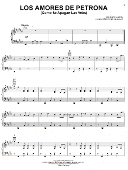 page one of Los Amores De Petrona (Como Se Apagan Las Velas) (Piano, Vocal & Guitar Chords (Right-Hand Melody))