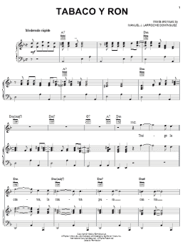 page one of Tabaco Y Ron (Piano, Vocal & Guitar Chords (Right-Hand Melody))