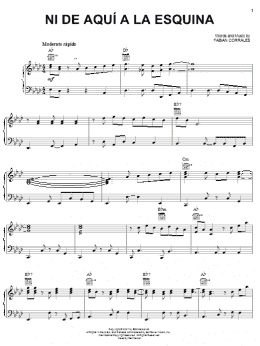 page one of Ni de Aquí a La Esquina (Piano, Vocal & Guitar Chords (Right-Hand Melody))