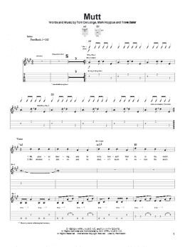 page one of Mutt (Guitar Tab)