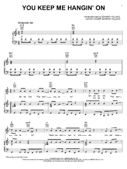 page one of You Keep Me Hangin' On (Piano, Vocal & Guitar Chords (Right-Hand Melody))