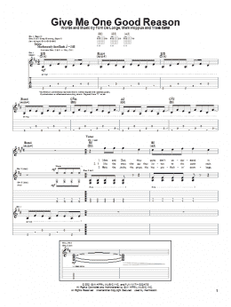 page one of Give Me One Good Reason (Guitar Tab)