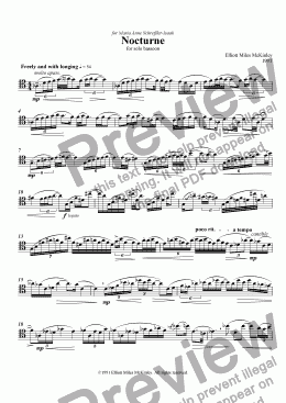 page one of Nocturne for solo bassoon