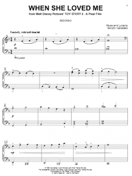page one of When She Loved Me (from Toy Story 2) (Piano Duet)