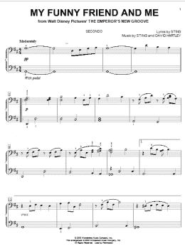 page one of My Funny Friend And Me (from The Emperor's New Groove) (Piano Duet)