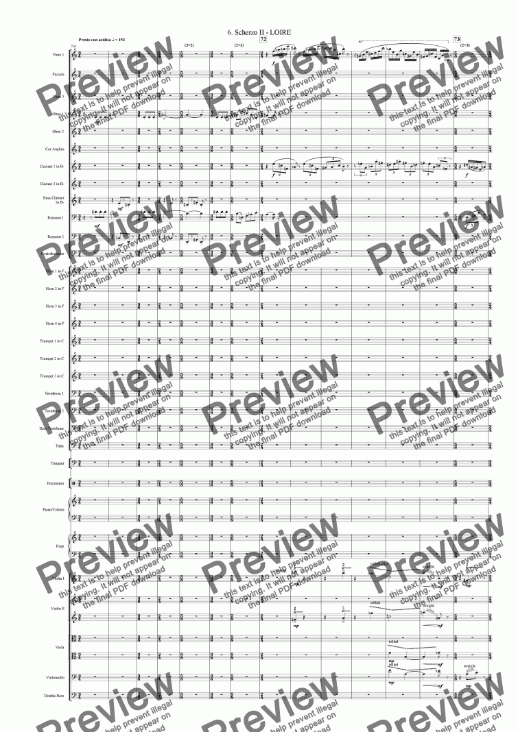 page one of Symphony No 04 (A Wine Symphony) mvts 6 & 7