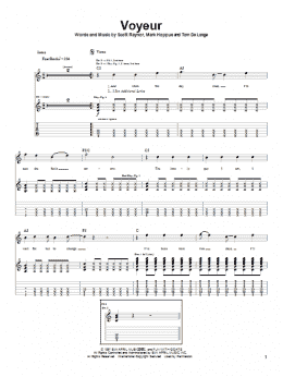 page one of Voyeur (Guitar Tab)