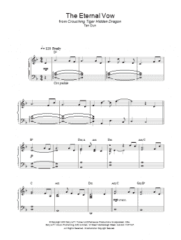 page one of The Eternal Vow from Crouching Tiger, Hidden Dragon (Piano Solo)