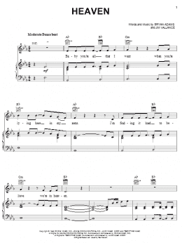 page one of Heaven (Piano, Vocal & Guitar Chords (Right-Hand Melody))