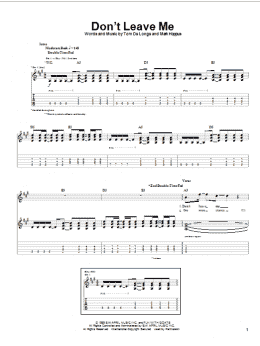 page one of Don't Leave Me (Guitar Tab)