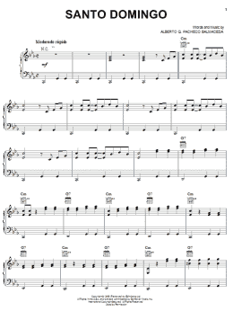 page one of Santo Domingo (Piano, Vocal & Guitar Chords (Right-Hand Melody))