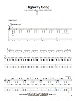 page one of Highway Song (Guitar Tab)