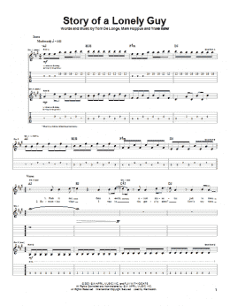 page one of Story Of A Lonely Guy (Guitar Tab)
