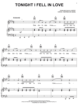 page one of Tonight I Fell In Love (Piano, Vocal & Guitar Chords (Right-Hand Melody))