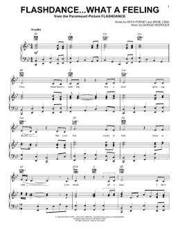 page one of Flashdance...What A Feeling (Piano, Vocal & Guitar Chords (Right-Hand Melody))