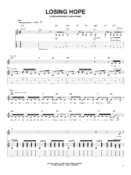 page one of Losing Hope (Guitar Tab)