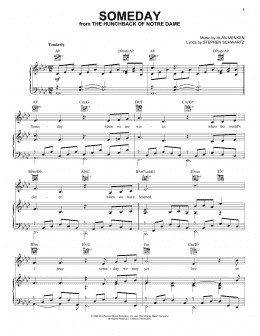 page one of Someday (from The Hunchback Of Notre Dame) (Piano, Vocal & Guitar Chords (Right-Hand Melody))