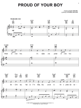 page one of Proud Of Your Boy (from Aladdin) (Piano, Vocal & Guitar Chords (Right-Hand Melody))