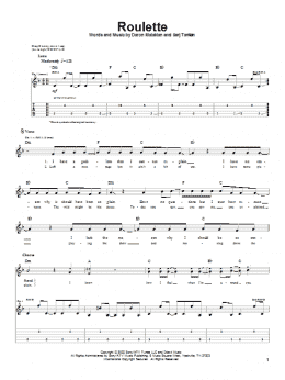 page one of Roulette (Guitar Tab)