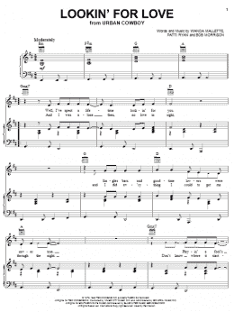 page one of Lookin' For Love (Piano, Vocal & Guitar Chords (Right-Hand Melody))