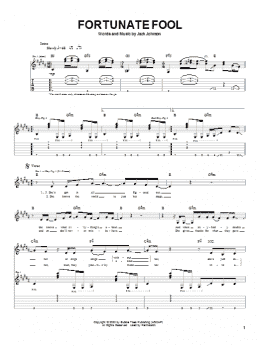 page one of Fortunate Fool (Guitar Tab)