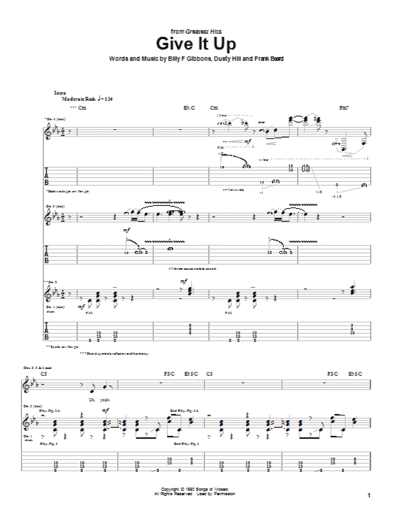 Give It Up (Guitar Tab)
