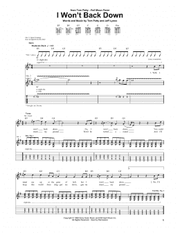 page one of I Won't Back Down (Guitar Tab)