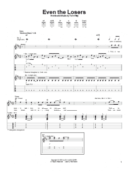 page one of Even The Losers (Guitar Tab)
