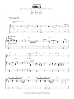 page one of Inhale (Guitar Tab)