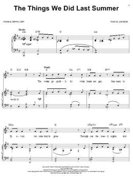 page one of The Things We Did Last Summer (Piano, Vocal & Guitar Chords (Right-Hand Melody))