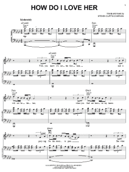 page one of How Do I Love Her (Piano, Vocal & Guitar Chords (Right-Hand Melody))