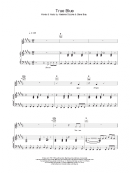 page one of True Blue (Piano, Vocal & Guitar Chords)