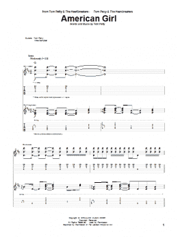 page one of American Girl (Guitar Tab)