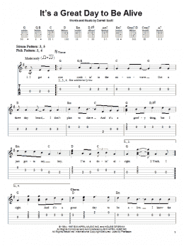 page one of It's A Great Day To Be Alive (Easy Guitar Tab)