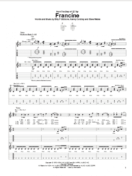 page one of Francine (Guitar Tab)