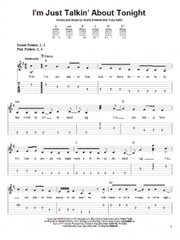 page one of I'm Just Talkin' About Tonight (Easy Guitar Tab)