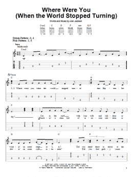 page one of Where Were You (When The World Stopped Turning) (Easy Guitar Tab)