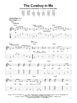 page one of The Cowboy In Me (Easy Guitar Tab)