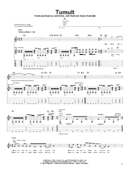 page one of Tumult (Guitar Tab)