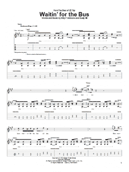page one of Waitin' For The Bus (Guitar Tab)