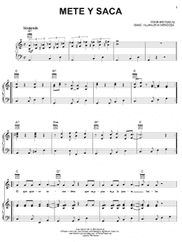 page one of Mete Y Saca (Piano, Vocal & Guitar Chords (Right-Hand Melody))