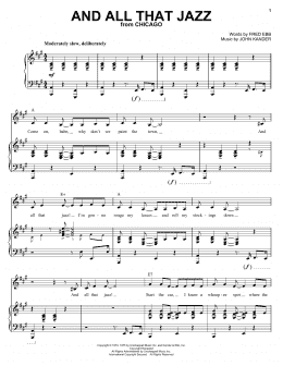page one of And All That Jazz (Piano & Vocal)