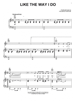 page one of Like The Way I Do (Piano, Vocal & Guitar Chords (Right-Hand Melody))