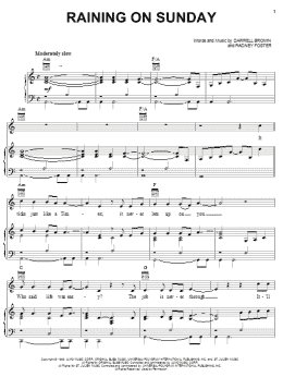 page one of Raining On Sunday (Piano, Vocal & Guitar Chords (Right-Hand Melody))