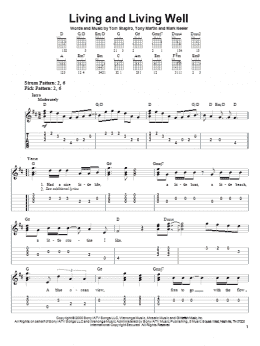page one of Living And Living Well (Easy Guitar Tab)